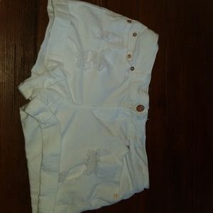 White jean shorts